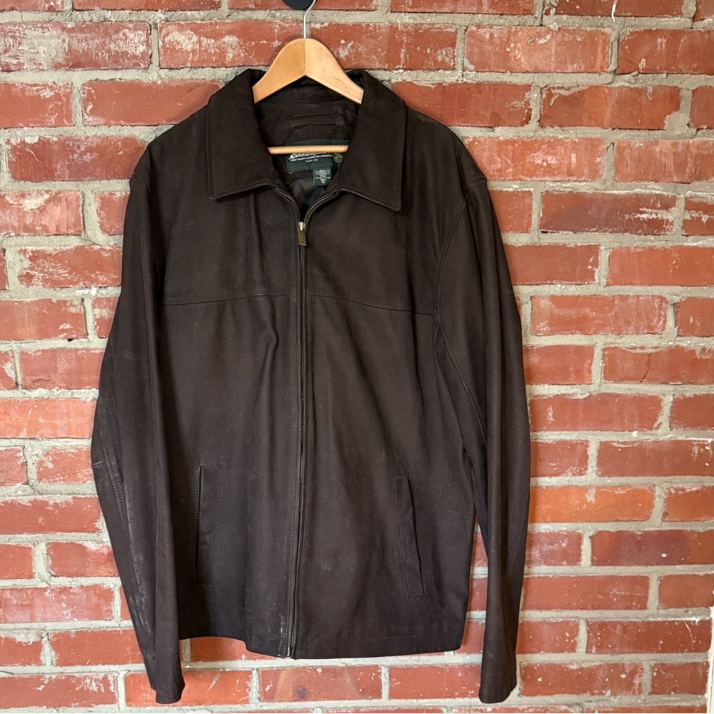 Eddie Bauer Men’s Dark Brown Leather Jacket